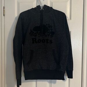 Roots Charcoal Hoodie with Logo